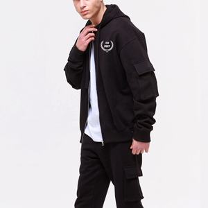 Sweat à capuche zippé surdimensionné personnalisé blanc 100% coton polaire goutte épaule Vintage Boxy recadrée Baggy Streetwear à capuche pour hommes - Product Image 3