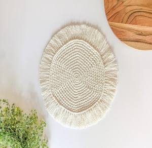 Mantel Individual decorativo de cordón de algodón de macramé ecológico grande de Isar International, multicolor para uso en la pared de la oficina en el hogar para - Product Image 5