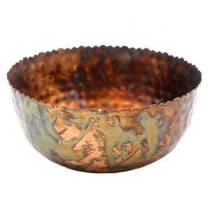 Vajilla de cobre antiguo Vintage de lujo, cuenco de Metal para servir, cuenco de ensalada de estilo americano y lazo de vela hecho a mano, el más vendido - Product Image 1