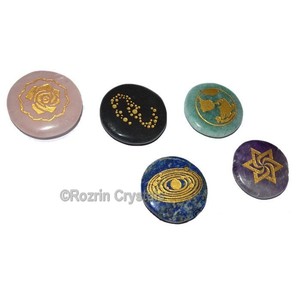 Supplier of High Quality 5 symbol Mix Stone Reiki Set : High Quality 5 symbol Mix Stone Reiki Set For Sale - Product Image 1