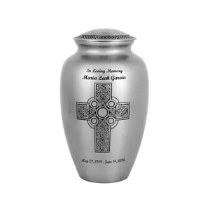 Keltisch Kruis Gedenktekens Gegraveerde Aluminium Volwassen Crematie Urn