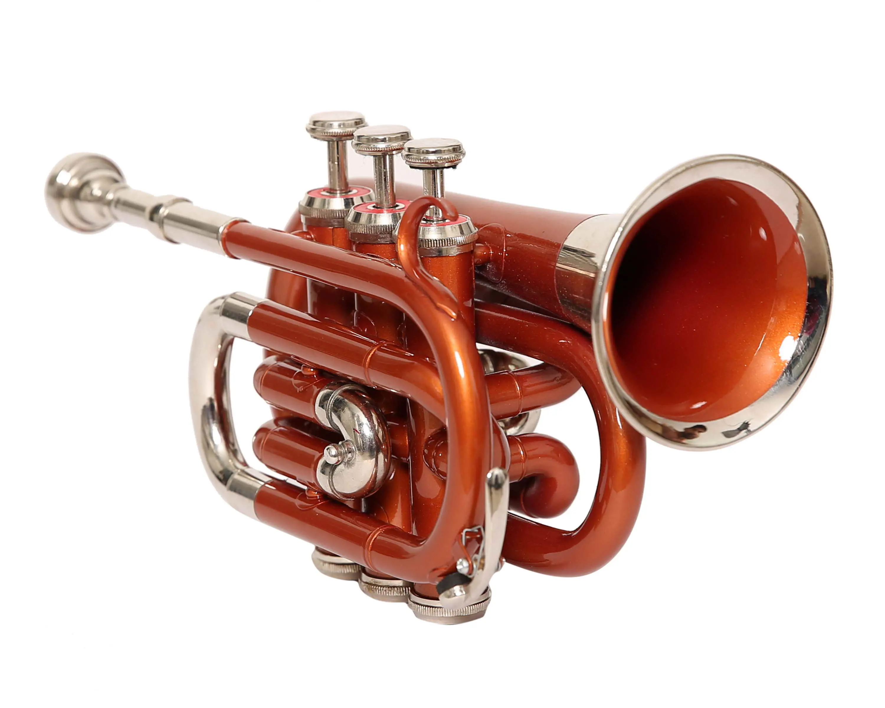 NASIR ALI PICCOLO TRUMPET Bb PITCH RED AND WHITE LACQUERED W/CASE AND MP