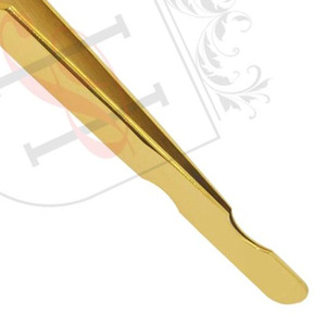 Or Pince À Épiler À Cils avec Base Coupée Conception, Volume et L'isolement pincettes 6mm 45 degrés, Pince À Cils de Marque Privée - Product Image 4