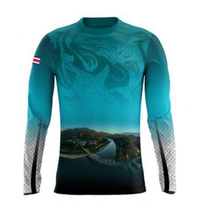 เสื้อตกปลาแขนยาวดีไซน์ล่าสุด ผ้าฝ้าย 100% UPF 50  โลโก้สั่งทำ  โลโก้ด้านหลัง ขายส่ง - Product Image 5