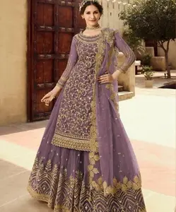 latest designer pakistani gharara style salwar kameez for ladies with heavy embroidery work