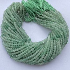 2mm 3mm 4mm Natural Micro Aventurina verde Piedra preciosa facetada Cuentas al por mayor Strand Piedras semipreciosas Proveedor Distribuidor en línea - Product Image 1