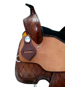 Fournisseurs de selles d'équitation western en cuir véritable de qualité supérieure, marque LLT, couleur marron, structure en fibre, confortables et durables - Product Image 5