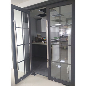 Portes battantes en aluminium à <span class=keywords><strong>double</strong></span> vitrage de conception extérieure commerciale française moderne, <span class=keywords><strong>porte</strong></span> patio en verre à cadre en aluminium intérieur - Product Image 4