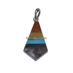 Comprar en línea de 7 Chakra colgantes de forma de corazón | Colgantes de piedras preciosas al por mayor - Product Image 3