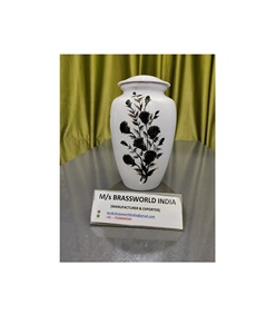 Urna de cremación de aluminio pintada a mano tradicional Brassworld Suministros funerarios Premium de India - Product Image 1