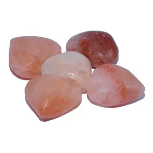 Pierres de sel himayen rose pour Massage, Spa, en forme de cœur, soins pour la peau, vente en gros, 8 pièces