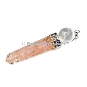 High Quality Carved Engraved Rose Quartz Point <b>Crystal</b> <b>Ball</b> Orgone Pendant-Art Collectible - Product Image 1