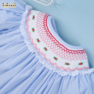 Váy bé gái họa tiết hình học thêu nổi 3D 100% cotton kiểu <span class=keywords><strong>Bishop</strong></span> mùa hè, nhà sản xuất OEM ODM BB2531 - Product Image 3