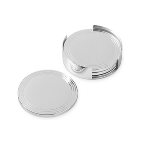 Ensemble de sous-verres en acier inoxydable de couleur argentée, forme carrée, taille personnalisée, tasse et verre pour bureau - Product Image 4