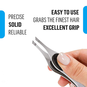 Surgical Grade Stainless Steel Slanted Tweezers for Eyebrows Ingrown Hair Removal Handmade Anti-static Durable Tweezers - Product Image 6
