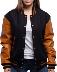 Veste en toile Letterman Varsity personnalisée unisexe prête à être expédiée avec un quantité minimale de commande bas pour hommes en hiver avec logo sur le devant - Product Image 5