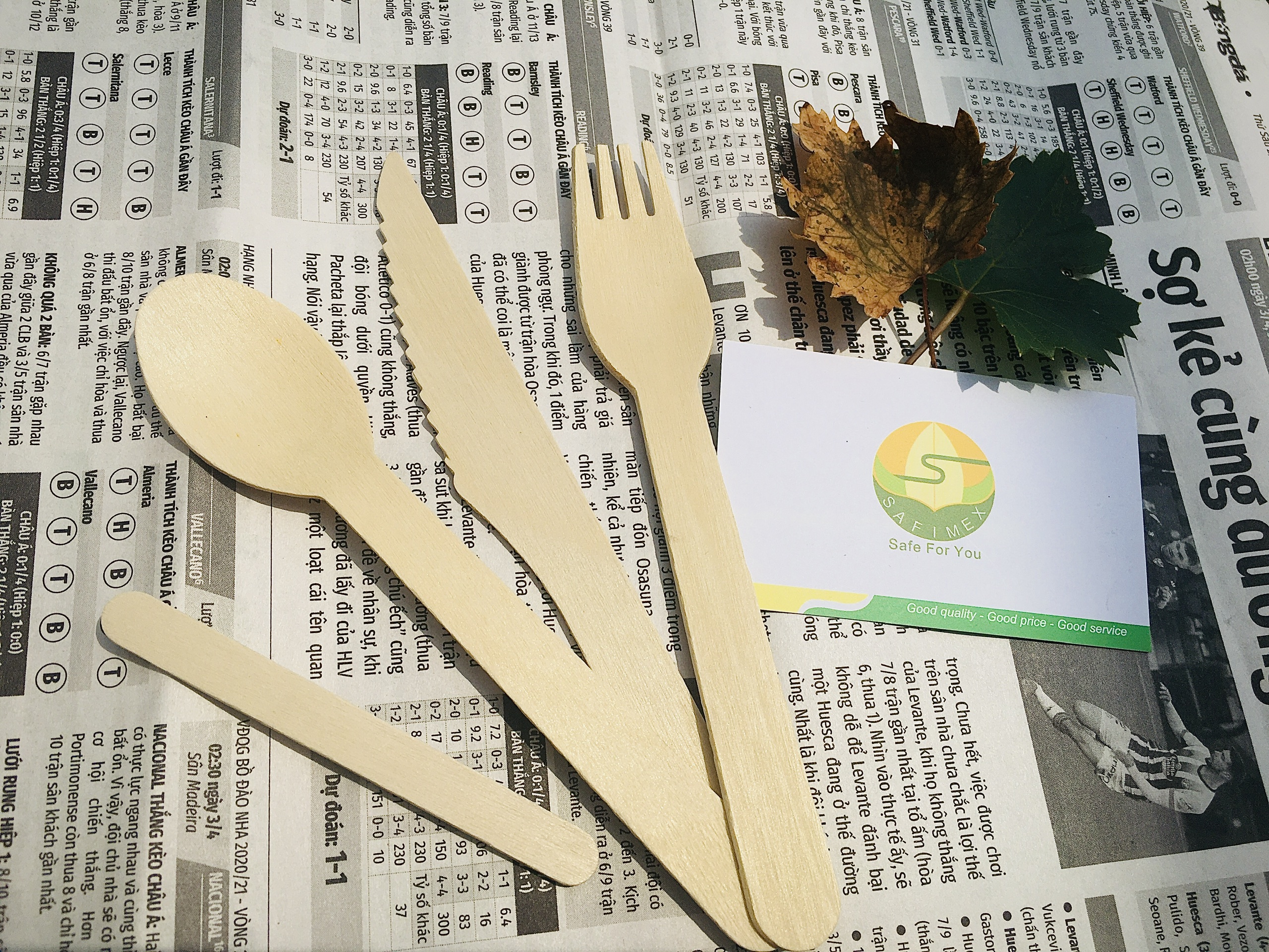 DISPOSABLE 6.3INCH WOODEN CUTLERY SET/ECO FRIENDLY DISPOSABLE  WOODEN CUTLERY HIGH QUALITY FROM VIETNAM SUPPLIER