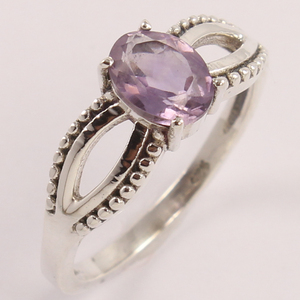 แหวนพลอยสีม่วงตั้งง่ามเครื่องประดับอัญมณีทรงวงรี925เงินสเตอร์ลิงขายดีที่สุด - Product Image 1