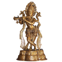 Statue en laiton de haute qualité avec sculpture fine aspect antique Statue de dieu hindou religieux pour la décoration de la maison et la bonne énergie