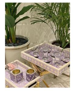 Ensemble de plateaux Bakhoor à incrustation en résine, brûleur de Ramadan, aïd spécial, brûleur du moyen-orient, décoration de maison, encensoir arabe musulman - Product Image 5