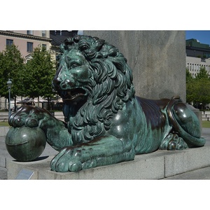 Statue de Lion en Bronze, en métal, avec boule, décorations de jardin, d'extérieur, animaux, grandes Sculptures de Lion, fait à la main, offre spéciale - Product Image 5
