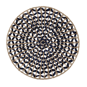 Paja tejida jacinto de agua ronda decoración de Arte de pared con marco de Metal al por mayor - Product Image 1