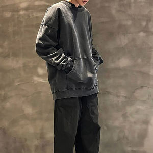 Los hombres de encargo al por mayor de algodón de lana Tie Dye con capucha del logotipo del OEM del Hip Hop piedra sudaderas con capucha Casual - Product Image 2