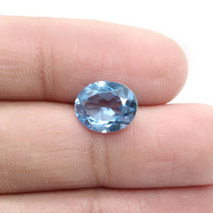 หินอัญมณีคริสตัลสีเงินเจียระไนเหลี่ยมเพชรพลอยลอนดอนธรรมชาติ11X9MM ทรงรีสำหรับสร้อยคอ - Product Image 6