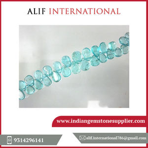 Cuentas de Apatita Azul de Primera Calidad, Calidad AAA, Lisas, con Certificado de Terceros para la Fabricación de Joyas - Product Image 2