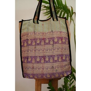 Sac fourre-tout Vintage Banjara brodé à la main sac à provisions bohème poignée en corde de coton tissu imperméable matière plastique imprimé - Product Image 3