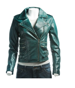 Chaqueta de motorista con cremallera para hombre, de cuero de vaca negro de alta calidad, disponible en todos los colores de cuero, hecha en pakistán - Product Image 1