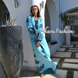 Robe brodée à manches longues pour femmes, style islamique, Chic, bohème, à la mode, élégante, décontractée, Maxi - Product Image 4