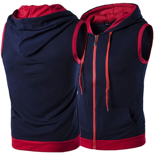 Buena calidad de gruesa de lana sin mangas de los hombres sudaderas con capucha - Product Image 3