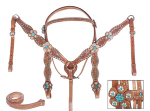 DD Dernière conception Logo personnalisé vêtements en cuir occidental course sports équestre tête de cheval décrochage poitrine collier ensemble rênes durables - Product Image 6