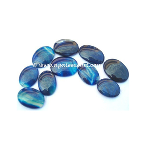 Blue Onyx Oval Agate Healing Loose <b>Beads</b> 8mm Faceted <b>Crystal</b> Gemstones for Jewelry Making and <b>Bracelets</b> - Product Image 1