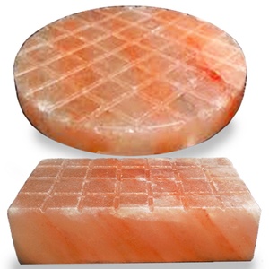 Pink Himalayan Salt <b>Block</b> & Tile-Carved Geometric Salt Lamp Cooking Slab with Real Touch by Sian Enterprises - Product Image 6
