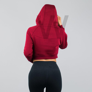 Top con capucha conjunto venta al por mayor top Sudadera con capucha corta conjunto de Sudadera con capucha de las mujeres - Product Image 2