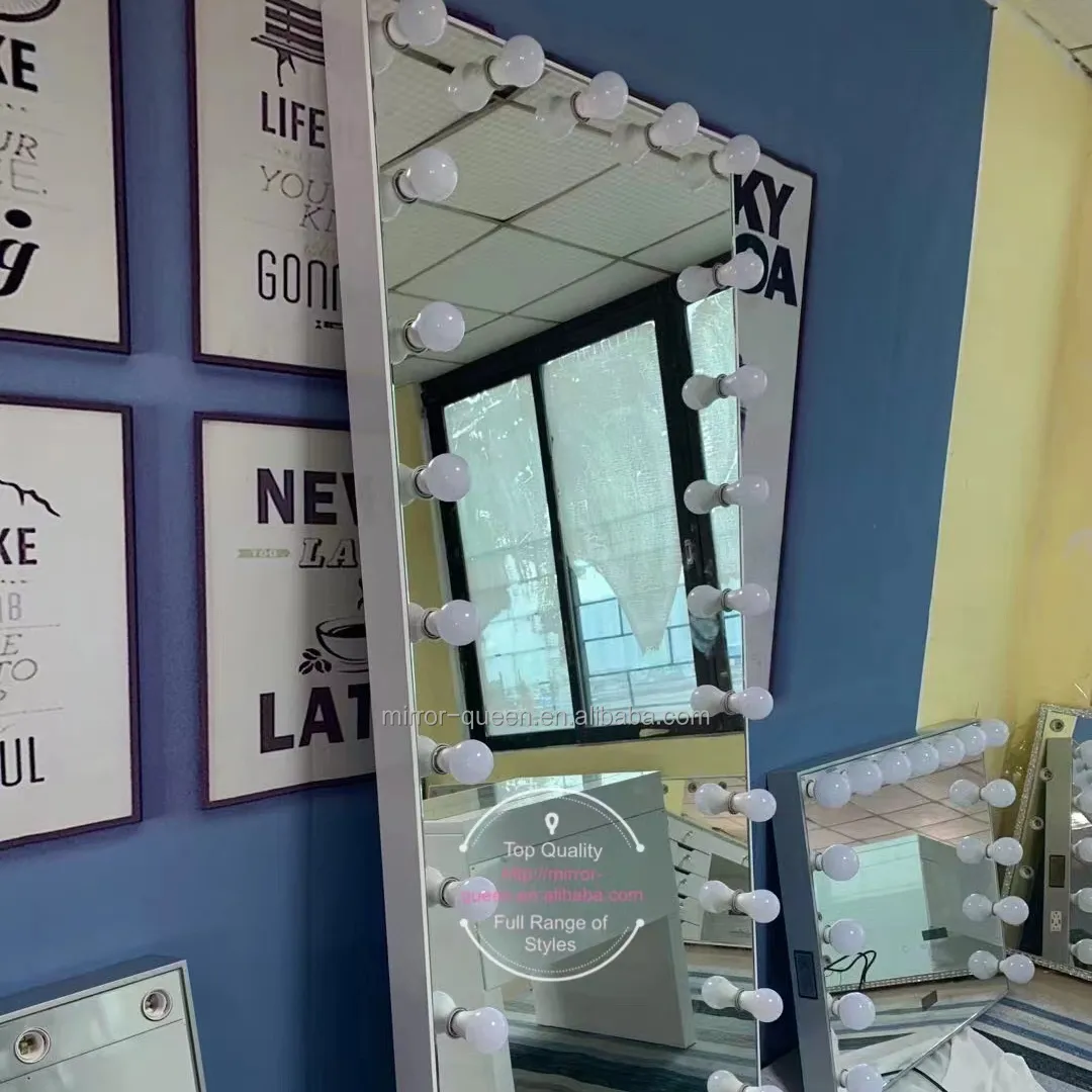 10 Jahre hochwertiger Luxus Hollywood beleuchteter Make-up-Schmink spiegel in voller Länge mit 23 LED-Lampen mit Lautsprechern USD-Anschluss