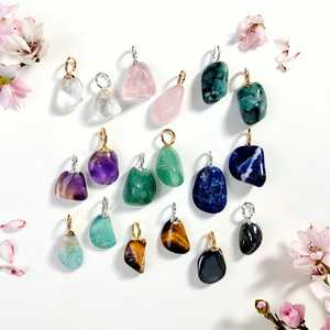 Pendentif en pierre de tigre œil roulé fait à la main, argent sterling plaqué or, vintage, multicolores, bijoux pour cadeau de fête des mères - Product Image 1