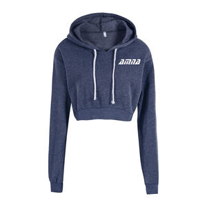 Sweats à capuche pour femmes de qualité supérieure avec Design court et manches sublimées-noir - Product Image 6