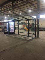 PARYA Abri de bus extérieur personnalisé avec éclairage LED, kiosque rectangulaire doré, certifié ISO, 220V, modèle TR pour publicité