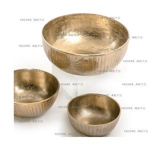 Juego de tres cuencos para servir dulces de forma redonda en cuenco para servir alimentos de color plateado de aluminio a precio competitivo - Product Image 5