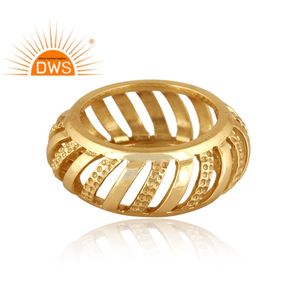 Brazalete tipo diseñador texturizado de latón más vendido de moda chapado en oro de 18K para regalo de mujer para ella - Product Image 2