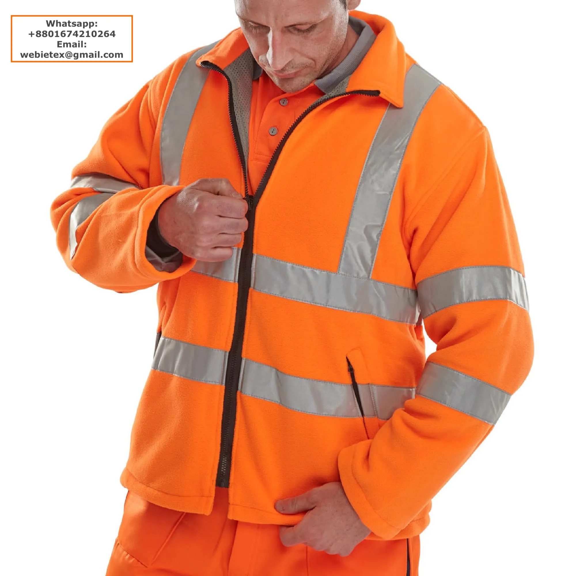 Mens Polar Fleece Uniform With High Visible Reflective Workwear