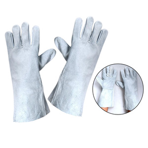 Waterproof & Fireproof Cowhide Leather Tig Welding <b>Gloves</b> <b>Long</b> Heat Resistant Anti-Cut & Anti-Impact Safety Work <b>Gloves</b> - Product Image 5
