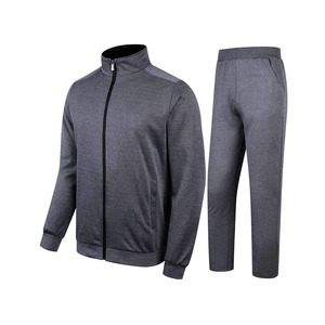 Custom Logo Men's Front Zip Winter Sports Tracksuit Men's Casual Full Zip Sweatsuit - Product Image 3