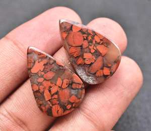 Ruitabu — paire de pierres précieuses de jaspe consacré, pour boucles d'oreilles, cristal minéral naturel - Product Image 4