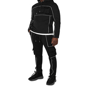 Ensemble de survêtement coupe-vent deux pièces respirant avec logo personnalisé pour hommes veste respirante pantalon de jogging pour la saison d'hiver maternité - Product Image 1