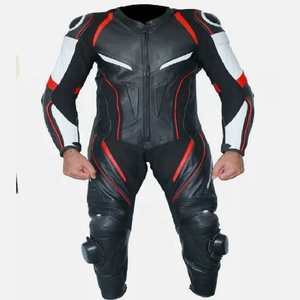 Traje de Motociclismo Personalizado de Cuero Vacuno Genuino de Alta Calidad, Unisex, con Características Impermeables, Ignífugas y Resistentes al Viento - Product Image 1