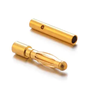 Conector Banana para altavoz, Mini 2mm a 8mm, 24k, chapado en oro, conector banana